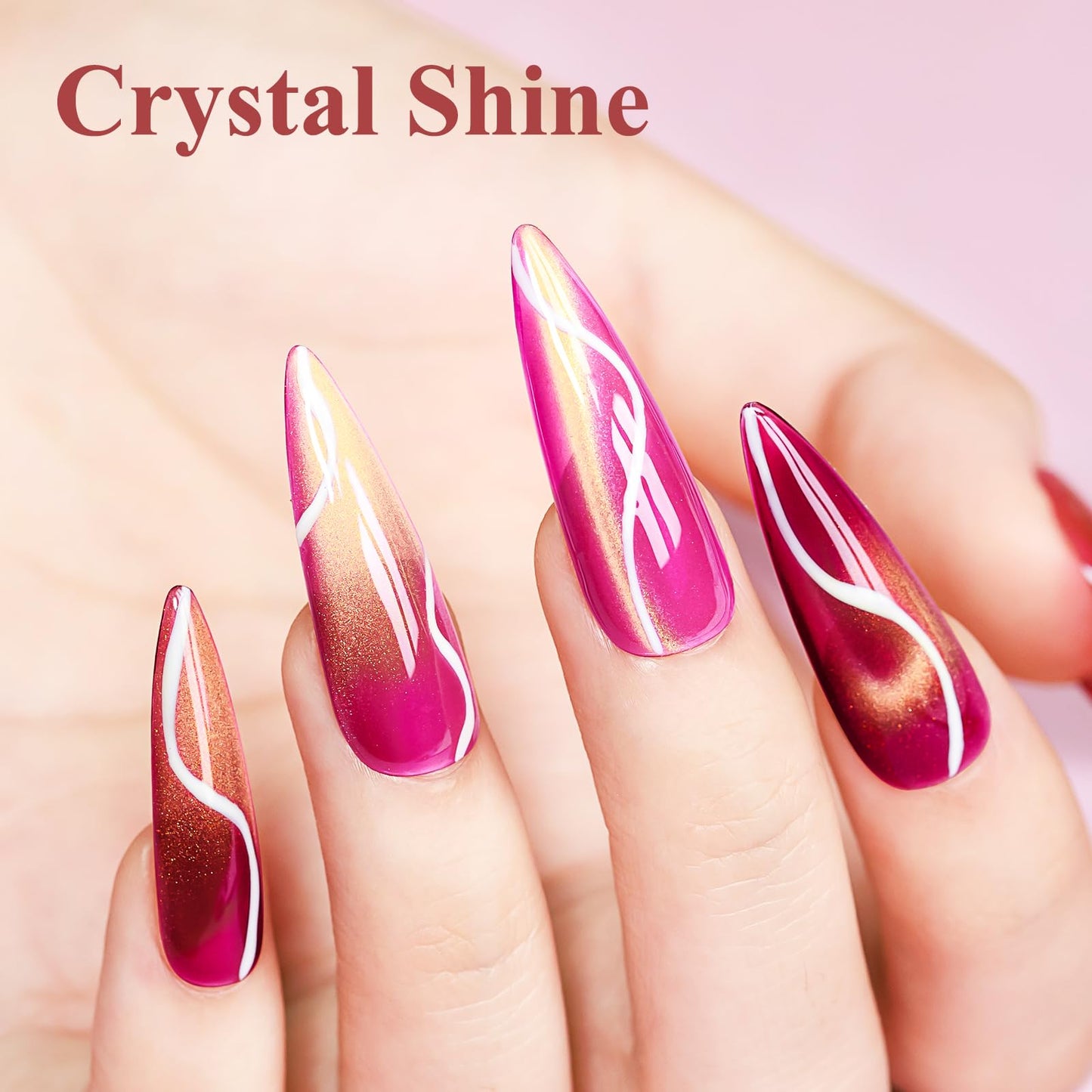 Bevimee Cat Eye Gel Nail Polish Set-10 Colors with Magnet Cats Eye Gel Polish Silver Pink Blue Jelly Glass Effect Crystal Glitter Cateye UV Kit Home Manicure DIY Nail Art