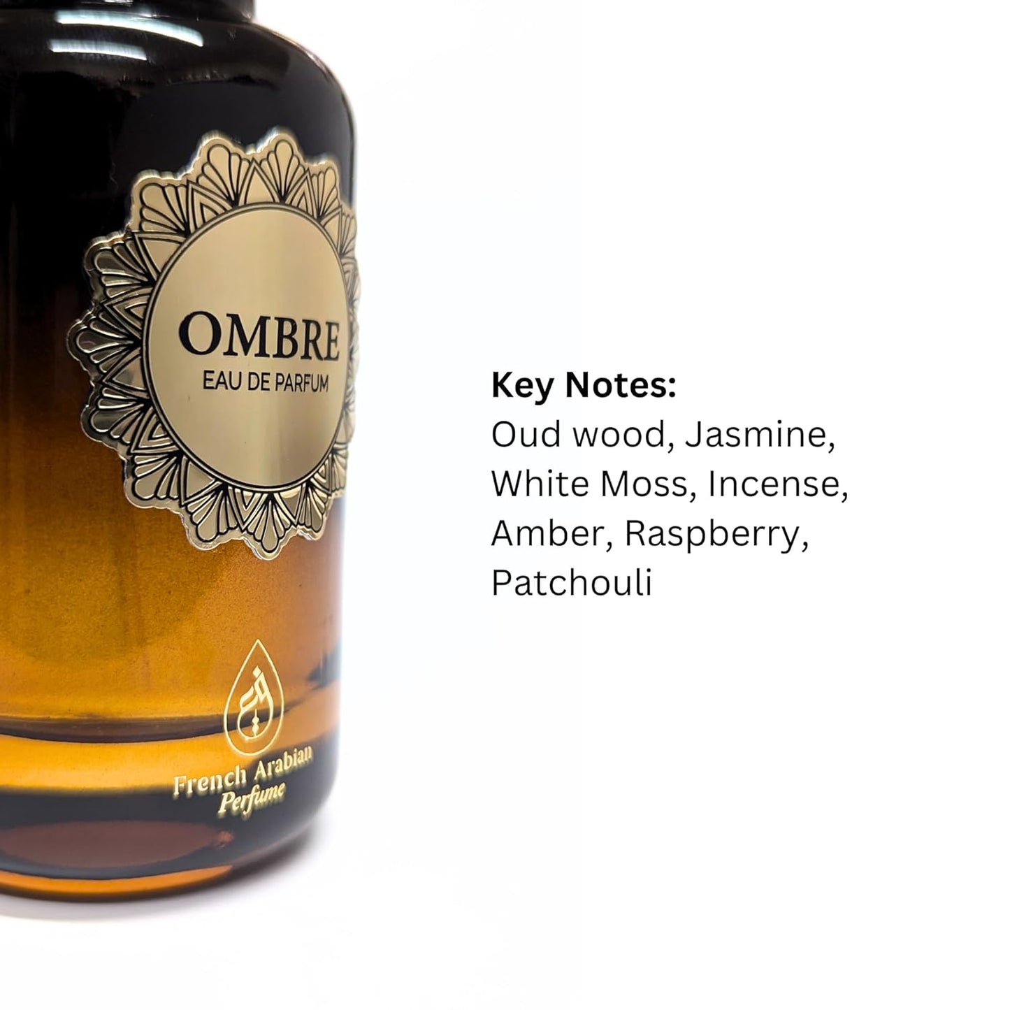 French Arabian Perfumes Ombre EDP - 100 ML Oud Wood Fragrance for a Desert-Inspired Journey