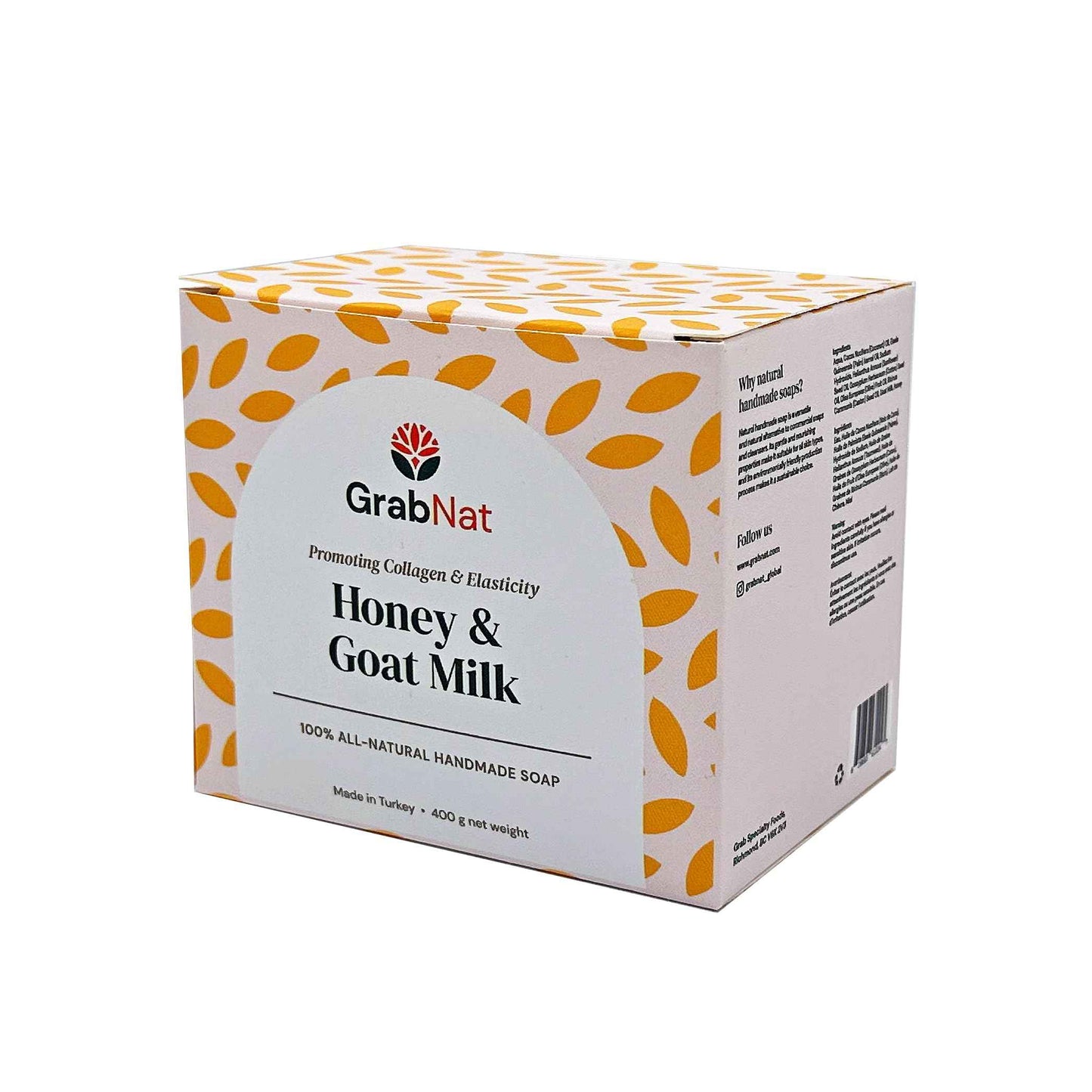 4-Pack Goat Milk Honey Soap (4x100g) | Handmade, All-Natural, Cold-Processed | W/Real Goat Milk and Honey | Nourishing Cleanse for Face & Body, Suitable for All Skin Types (4 x100grams/4 x 3.5oz)