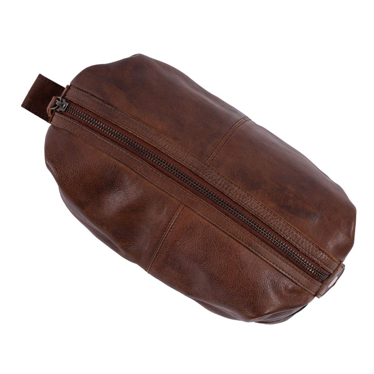 KomalC Premium Unisex Vintage Vanity Dopp Kit - Travel Toiletry Bag Shaving for Men and Women (Brown)