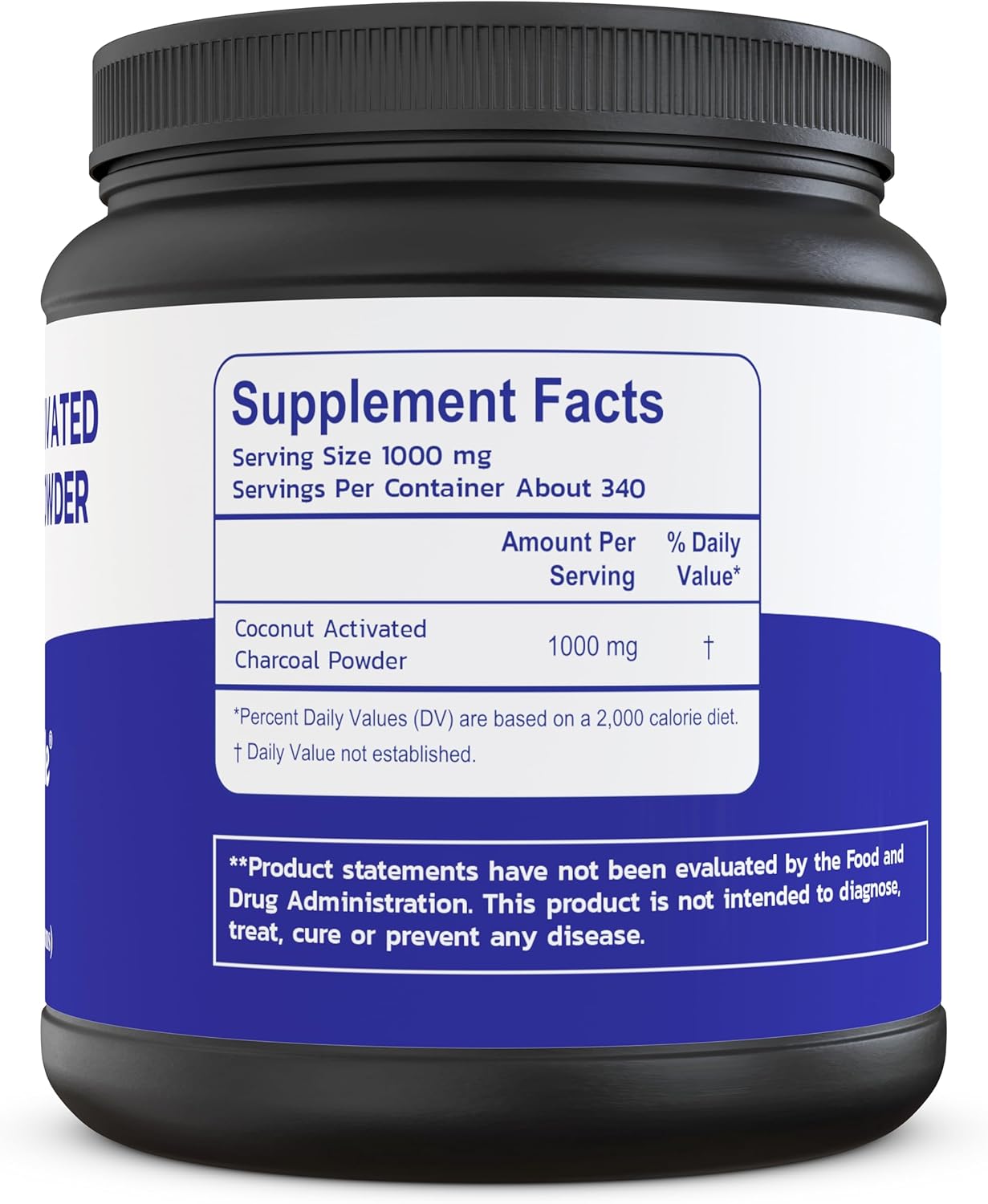 Coconut Activated Charcoal Powder - Teeth Whitening, Skin Rejuvenation & Digestive Support | 12 Oz