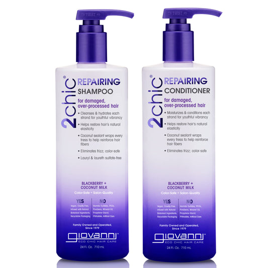 GIOVANNI 2chic Ultra-Repairing Shampoo & Conditioner Set, 24 oz Each