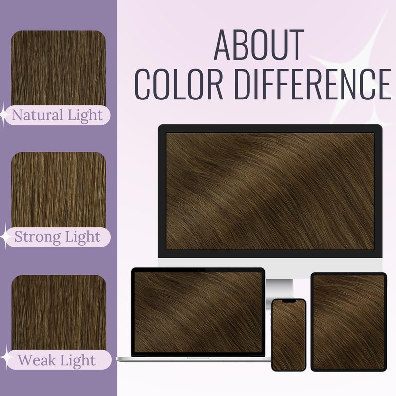 Fshine Invisible Wire Hair Extensions, 10 Inch 56g Medium Brown Color, Layered Hairpiece with Transparent Fish Line, Short Straight Remy Human Hair for Women