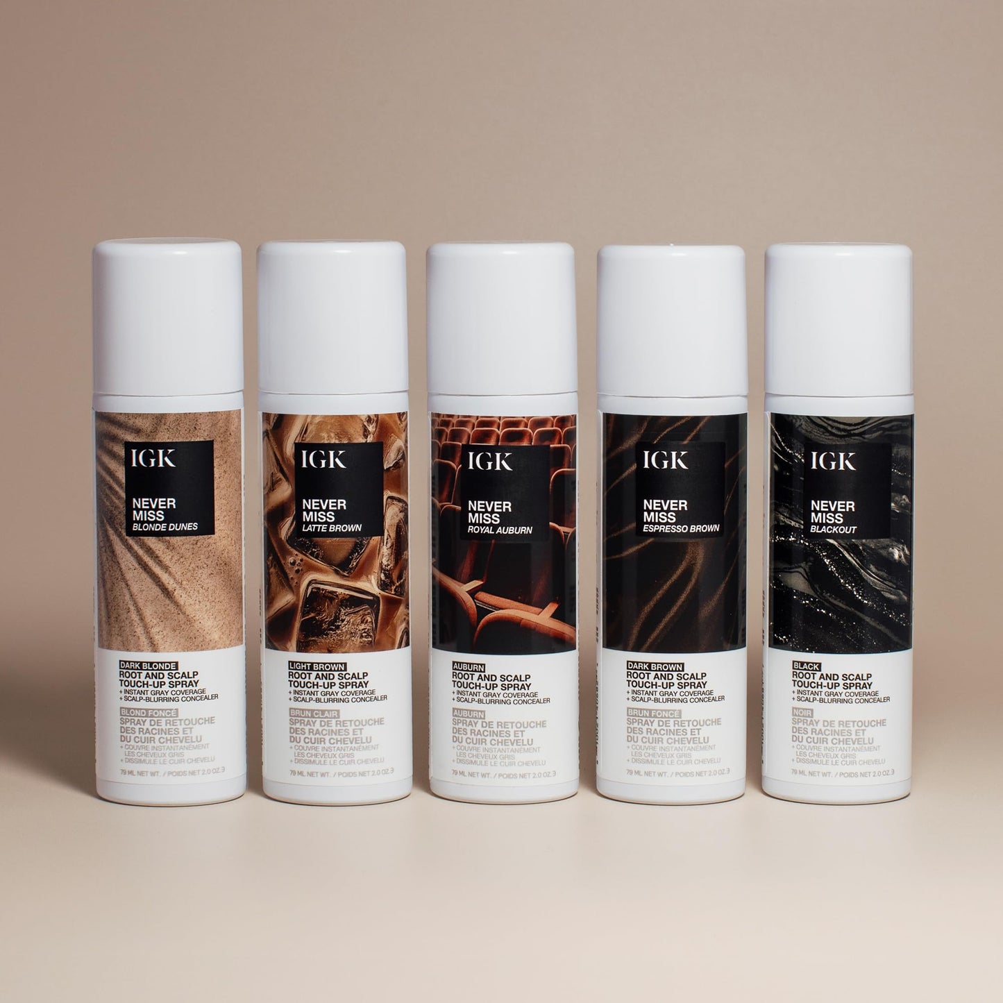 IGK Never Miss Root and Scalp Touch-Up Spray for Gray Coverage – Auburn Hair Color, Sweat-Resistant, Waterproof, Natural-Looking Root Concealer, 2.0 oz