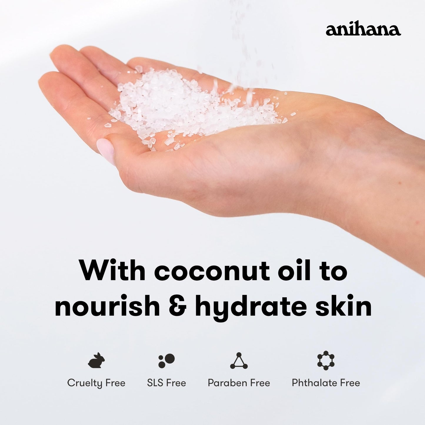 ANIHANA Relaxing Bath Salts, Muscle Soaking Aid with Coconut Oil, Helps Ease Aches and Pains, Relaxing Peppermint & Lime Scent, 15pk