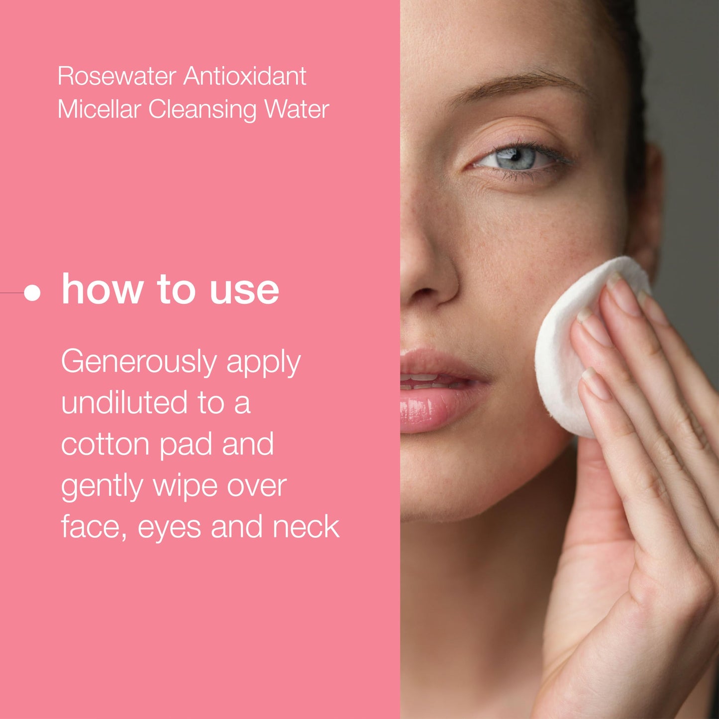 Natio Australia Rosewater Hydration Antioxidant Micellar Cleansing Water, 8.4 oz - Makeup Remover Face Cleanser - Facial Cleanser for All Skin Types