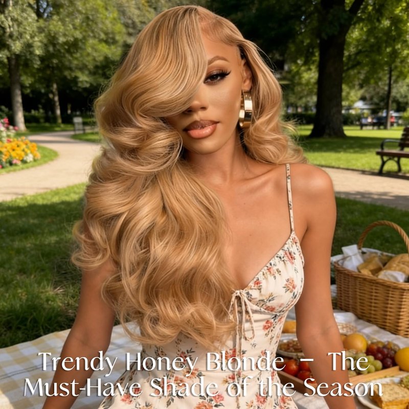 ANMETAN #27 Honey Blonde Bundle Human Hair Body Wave, 13A Color 27 Human Hair 1 Bundle Deal Silky and Soft 100% Unprocessed Brazilian Virgin Hair Extensions Blonde Double Weft for Black Women 14 Inch