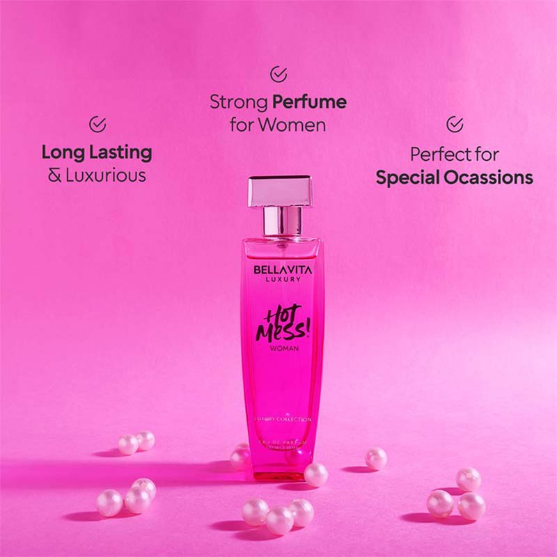 Bellavita Luxury Hot Mess Eau de Parfum | 100 ml (3.4 fl.oz.) | Perfume for Women | Fresh, Mandarin, Exotic Passionfruit, Musk Notes | Long Lasting Women's Fragrance