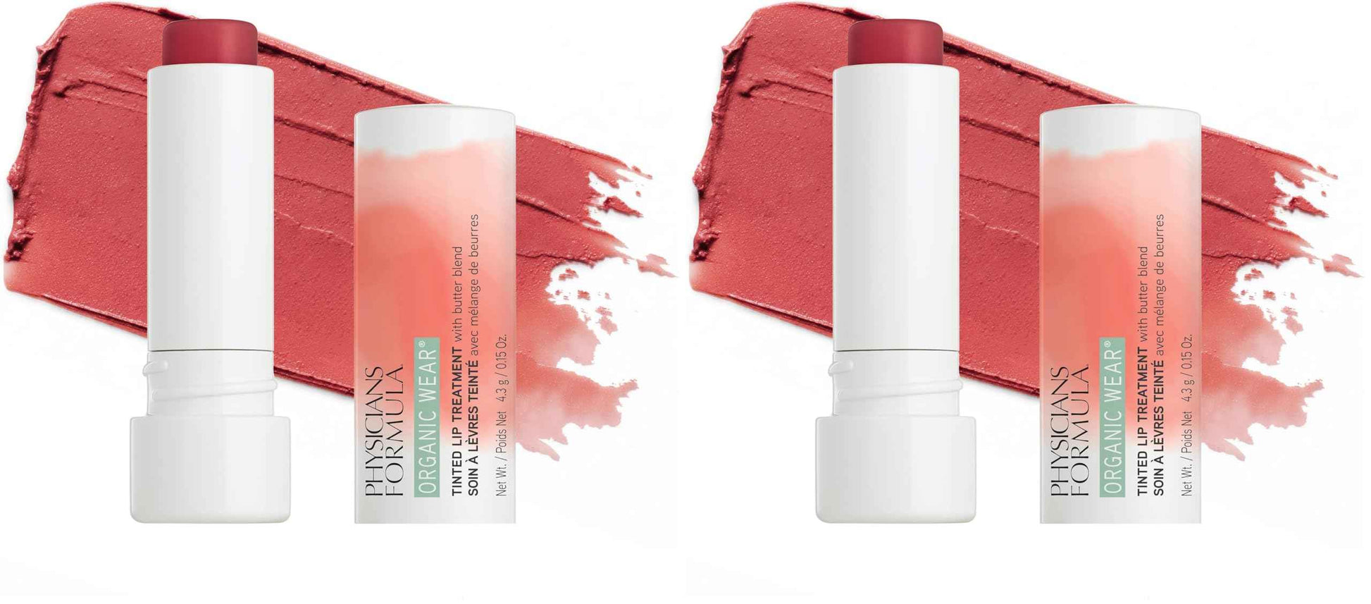 Physicians Formula Organic Wear All Natural Tinted Lip Balm Treatment, Red Love Bite | Dermatologist Tested, Clinicially Tested (Pack of 2)