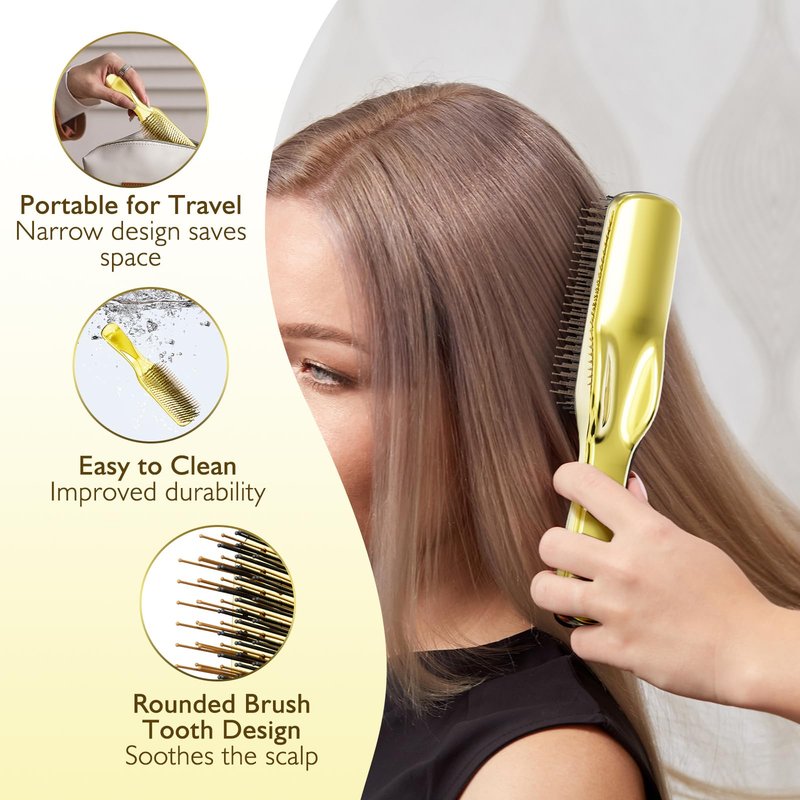Daily Gard Detangling Hair Brush, Dry and Wet Detangler Hair Brush for Women and Men, Massager Scalp Brush for Straight//Long/Fine Hair, Gold