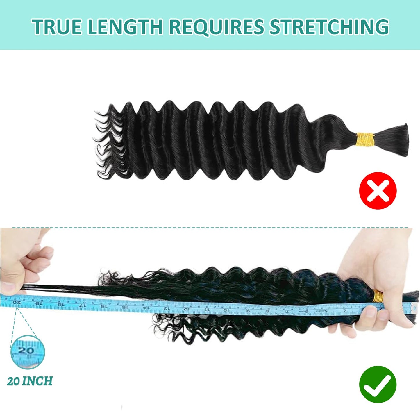 Boho Human Hair for Braiding 20 Inch 100% Brazilian Virgin Remy Hair Bulk 50g Curly No Chemical Processing Soft Silky 1 Bundle Natural Color for Bohemian Braids Knotless Braids