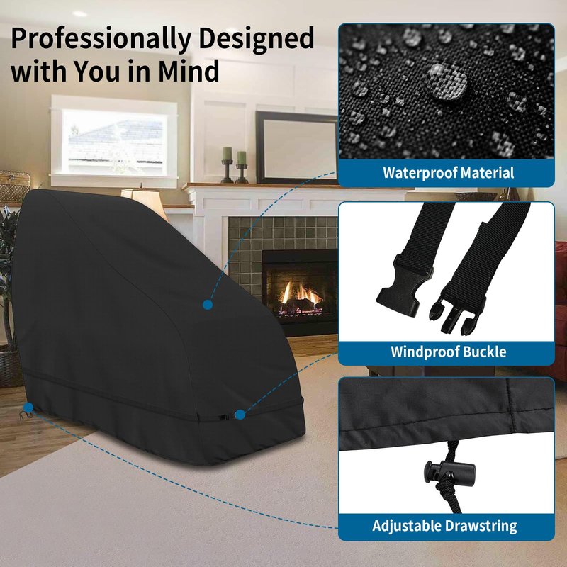 Dustproof Thickened Massage Chair Cover, STARTWO Waterproof Zero Gravity Armchair Covers 420D Oxford Cloth Game Recliner Protective, Fit RealRelax Most Brands of Massage Chair(Black 59 * 39.5 * 47 in)