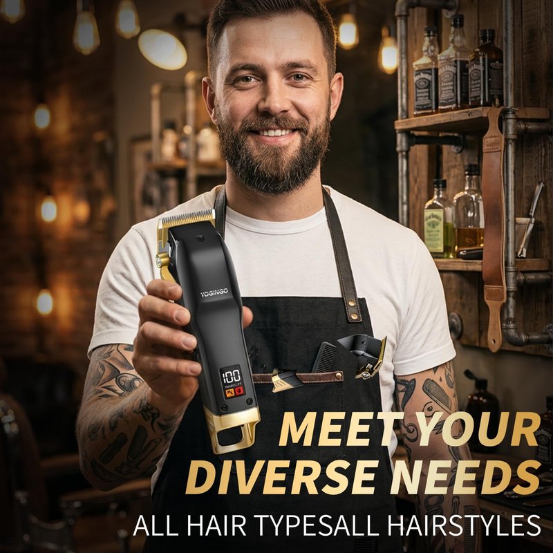 YOGINGO Professional Hair Clippers for Men, Barber Hair Cutting Kit Cordless, Rechargeable Grooming Set Gifts for Men