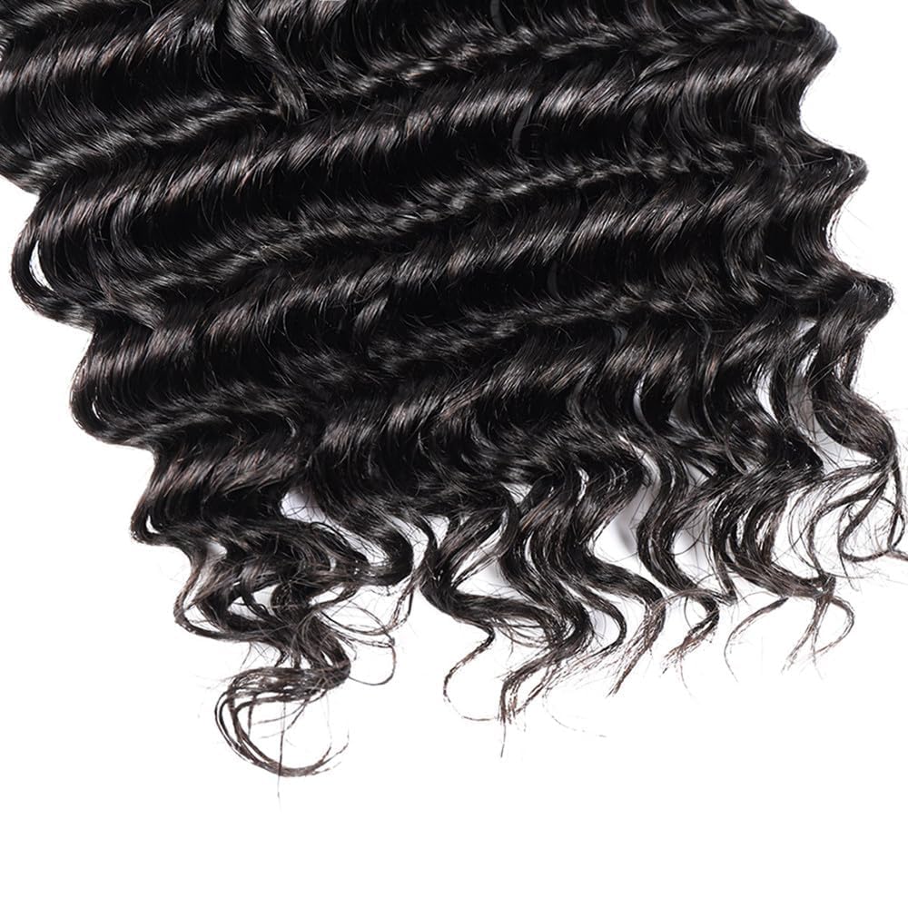 20 Inch Human Braiding Hair for Boho Braids 2 Bundle 100g Deep Wave Bulk Human Hair for Braiding No Weft 12A Brazilian Virgin Curly Human Hair Extensions for Boho Braids