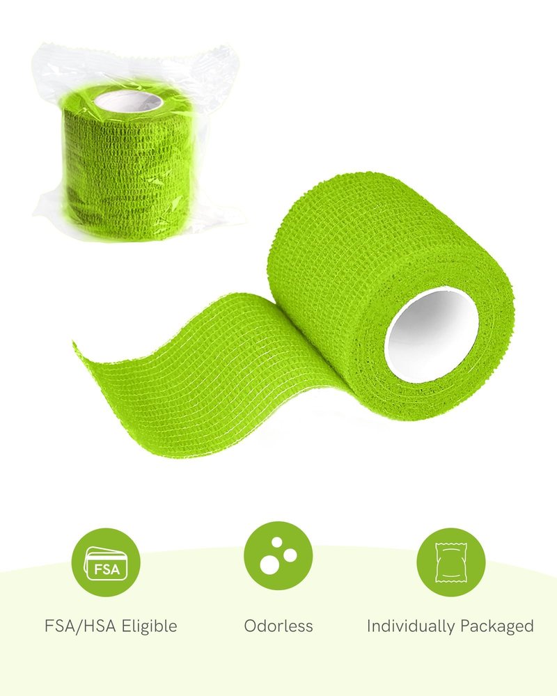 FriCARE Self Adhesive Bandage Wrap, Medical Tape in First Aid Kit, Cohesive Bandages for Wounds Sport Vet, 2 Inches X 5 Yards 6 Rolls, Rainbow