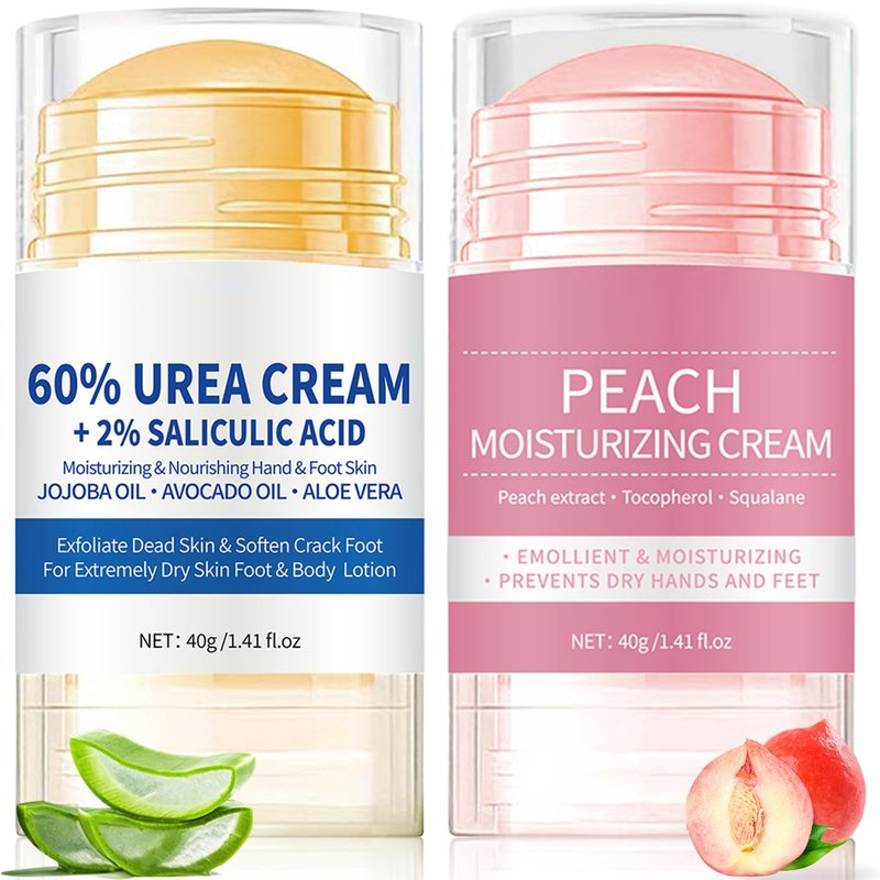 2PCS 60% Urea Cream plus 2% Salicylic Acid Foot Cream, Hydrating and Anti-Cracking Foot Cream, Maximum Strength Urea Foot cream Exfoliates Dead SkinRepairs and Hydrates Dry and Cracked Feet and Hand
