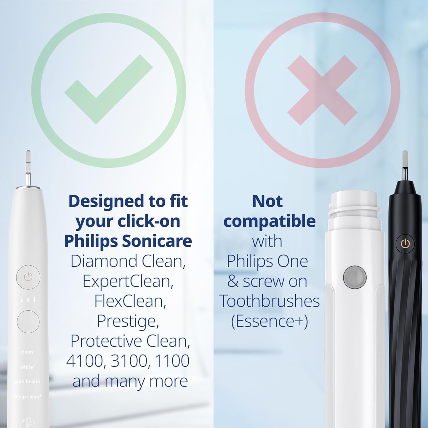 Toothbrush Heads for Sensitive Gums | Compatible with Philips Sonicare - Soft Replacement Heads - 8 Pack