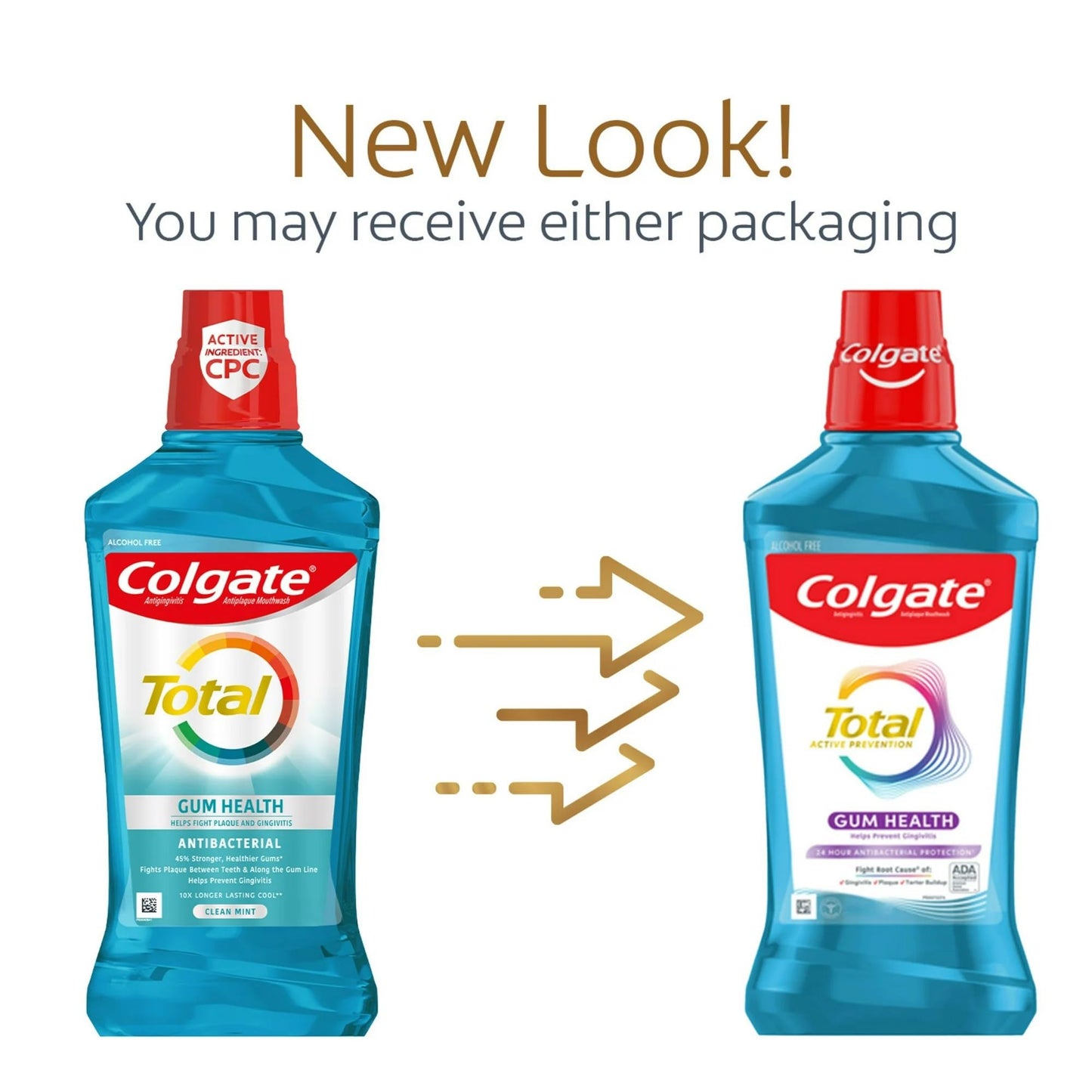 Colgate Total for Gum Health Mouthwash, Clean Mint - 500mL, 16.9 fluid ounce(Pack of 6)