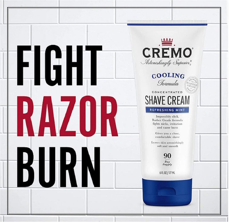 Cremo Cooling Shave Cream & Post Shave Balm - Soothes Razor Burn, 4 Oz | Barber Grade Formula