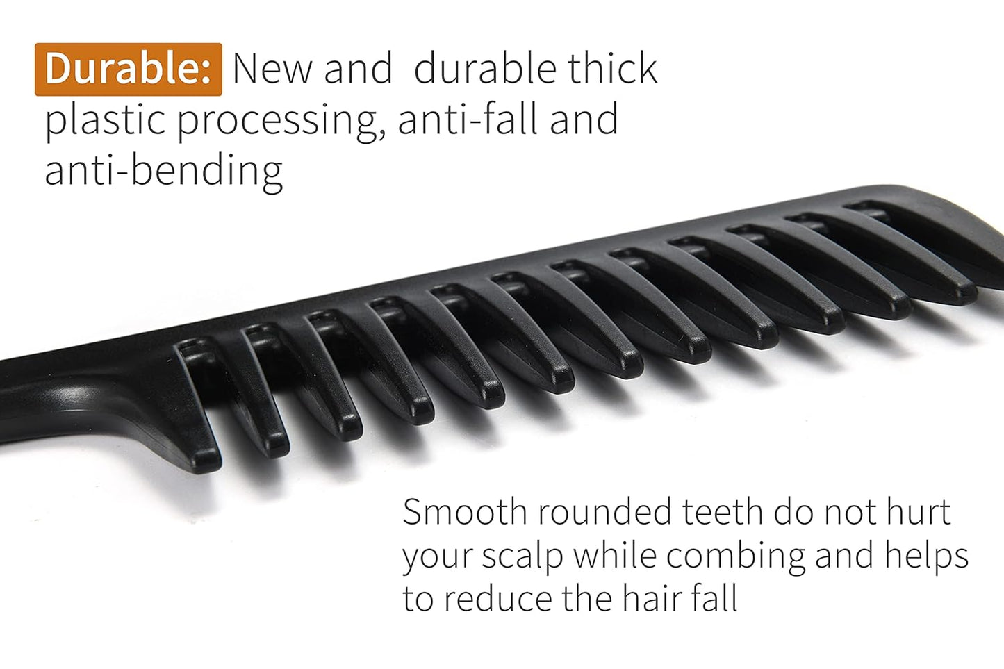 Wide Tooth Comb - Large Detangling Hair Brush for Curly & Long Hair | Durable Styling Tool for Men & Women