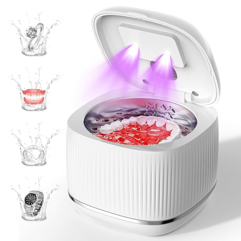 Ultrasonic Retainer Cleaner Machine - 3-in-1 with UV & Degassing Technology | Efficient for Dentures, Mouth Guards, Braces & Jewelry