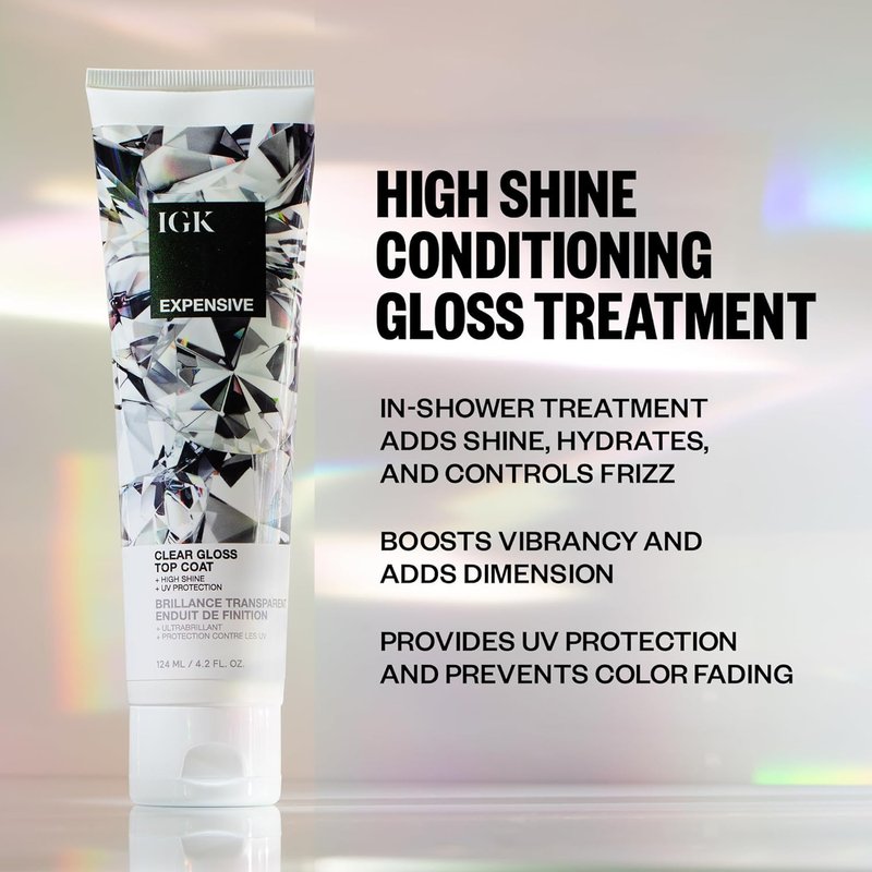 **IGK Expensive Clear Gloss Top Coat & Cash In Repair Serum - Vegan & Cruelty-Free | 4.2 oz + 1.7 oz**