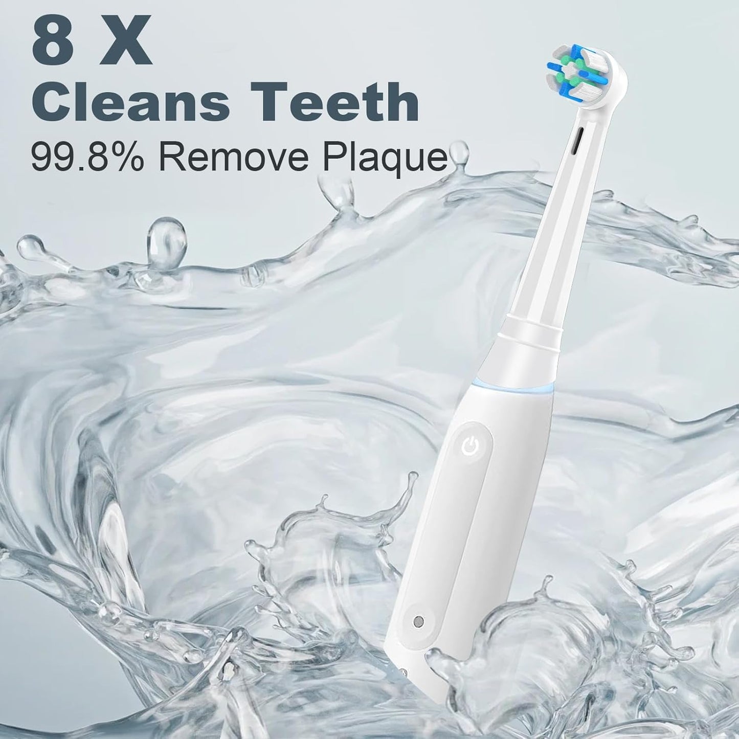 IO Replacement Brush Heads for Oral-B Electric Toothbrush | 12 Pack Compatible with Series 2-10 (Black/White)