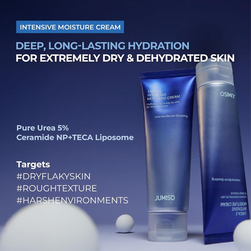 JUMISO Urea 5 Intensive Moisture Cream - Deep Hydrating Korean Face Moisturizer for Dry Skin | Fragrance-Free, 2.7 oz