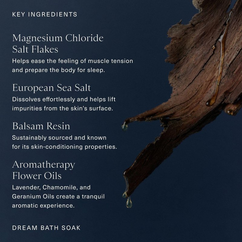 Oak Essentials Dream Bath Soak, Magnesium Bath Salts with European Sea Salt, Lavender, Chamomile and Geranium Oils, Restorative Soak for Recovery and Relaxation, 10 Oz