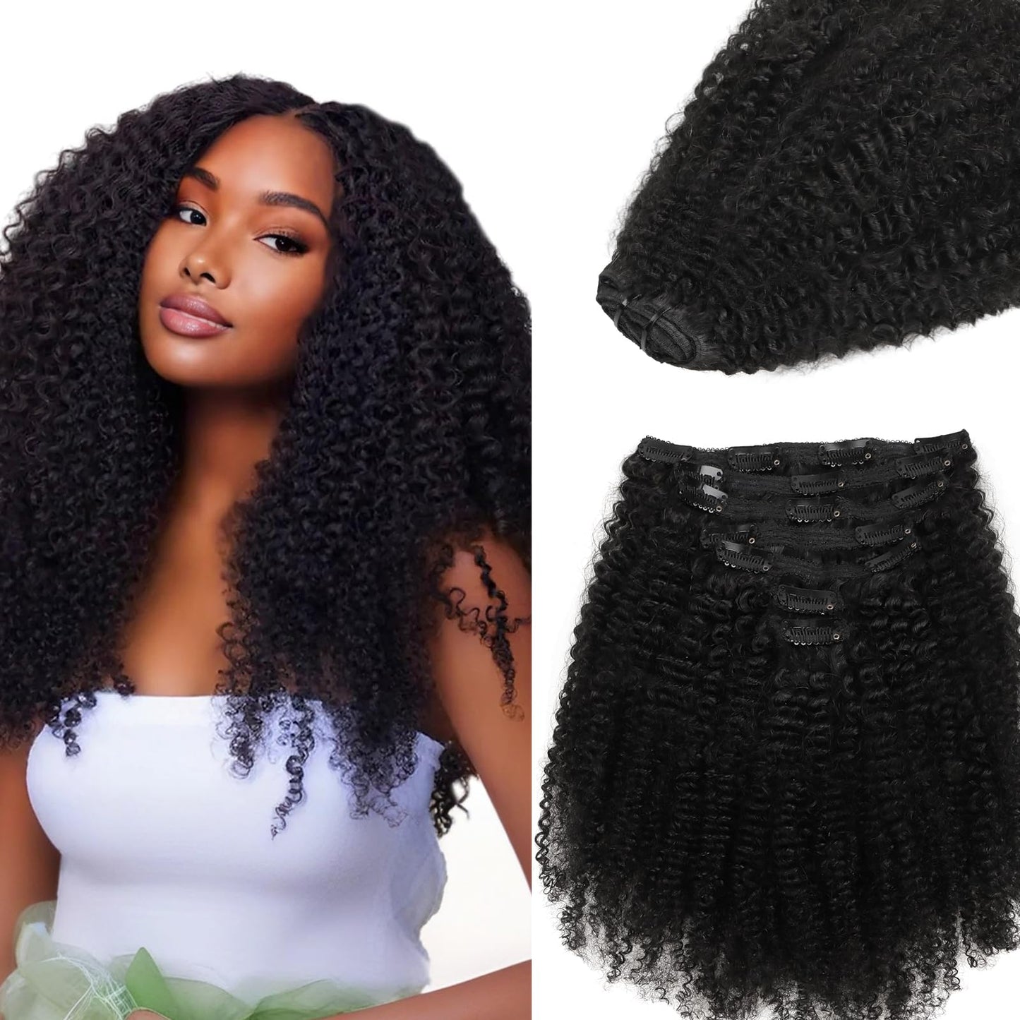 IDN BEAUTY Seamless Clip In Hair Extensions Human Hair, 20 Inch 40g 6Pcs Pink Straight Real Virgin Human Hair Seamless Clip Ins For Black Women PU Weft Invisible Edge