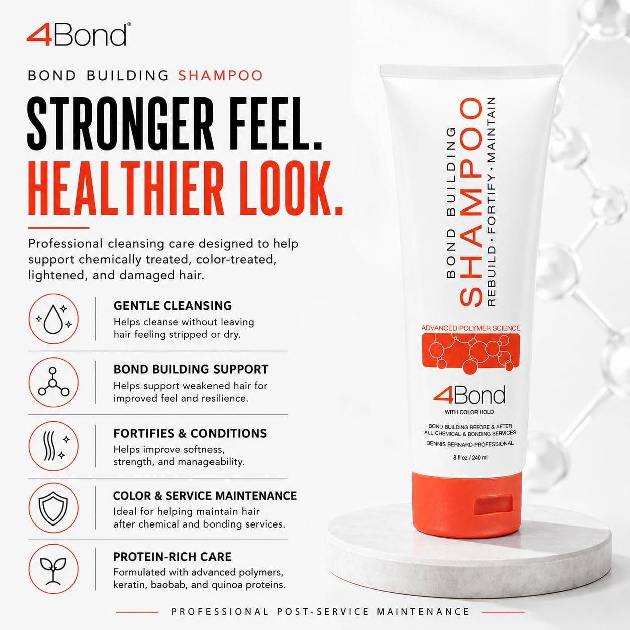 POWERTOOLS 4BOND Bond Building Shampoo | Restore Damaged Hair | Contains Advanced Polymers, Keratin, Baobab & Quinoa Proteins (8 Fl Oz)