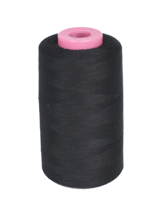 LA Linen 100% Polyester Cone Serger Thread, Black