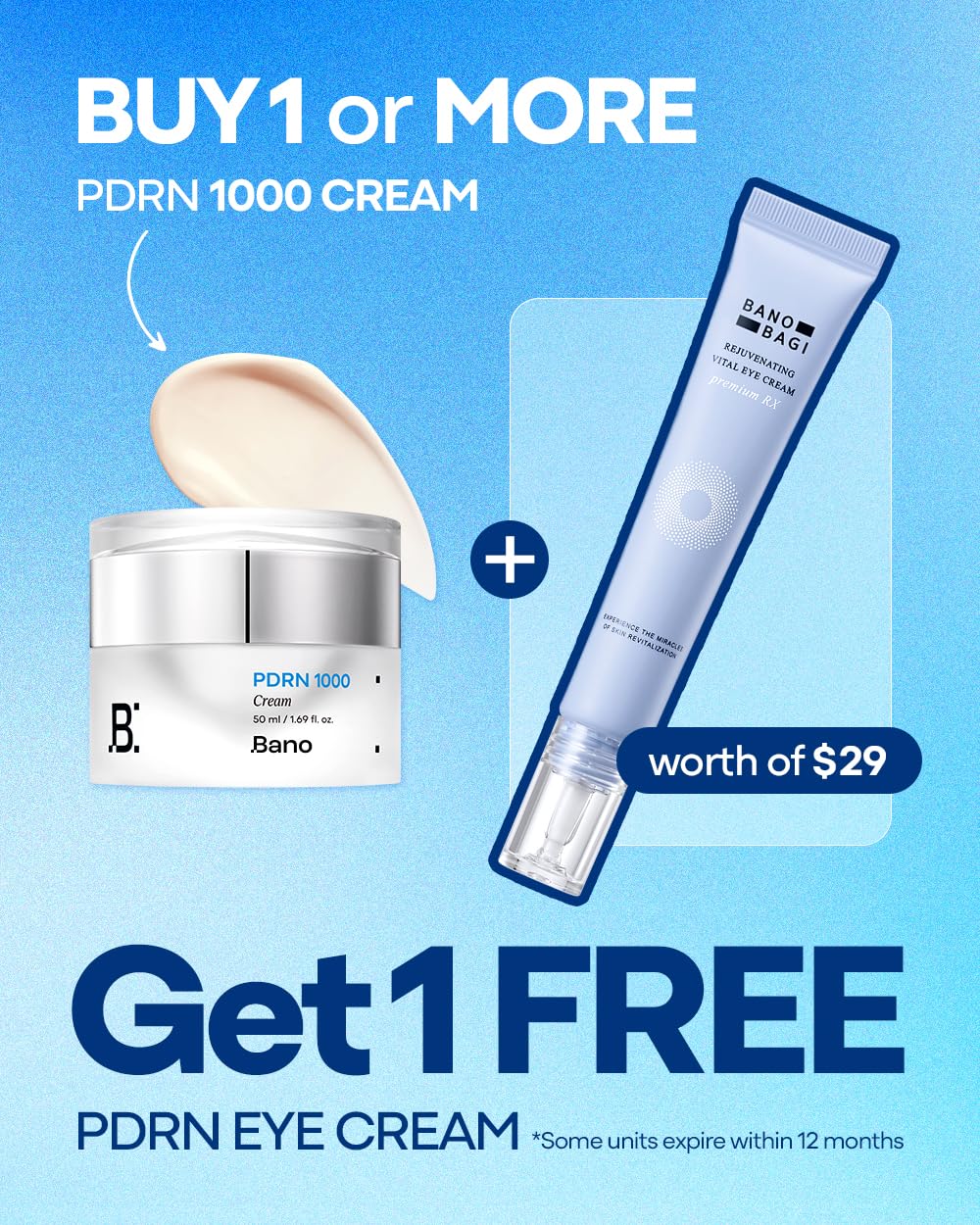 Banobagi PDRN Eye Cream – Under Eye Cream for Puffiness and Bags, Korean Skin Care with Centella, Panthenol & b-PDRN | Firming & Hydrating, Fragrance-Free, 0.5 fl oz