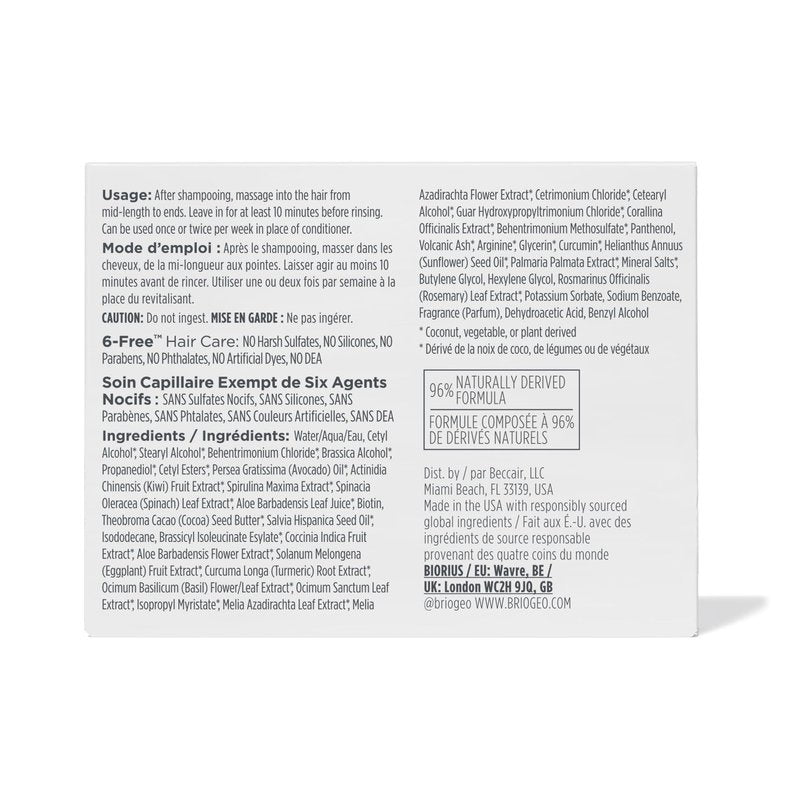 Briogeo Superfoods Avocado + Kiwi Mega Moisture Hair Mask | Protein-Free Deep Conditioning Treatment for Dry Hair| Silicone-Free | Vegan & Cruelty-Free | 8 fl oz