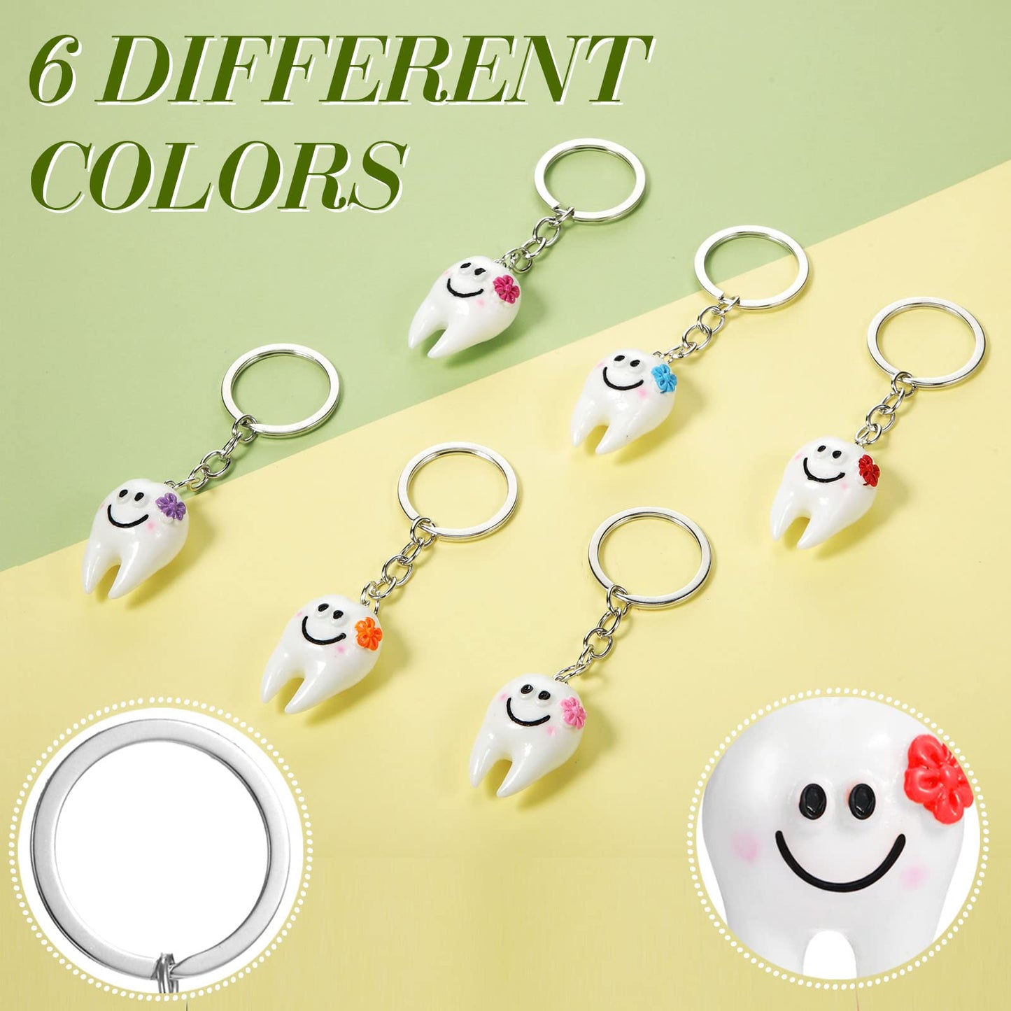 Potchen 36 Pcs Dental Hygienist Gifts - Makeup Bags, Hair Scrunchies, Tooth-Shaped Key Chains, Hair Holder for Women and Dental Assistants