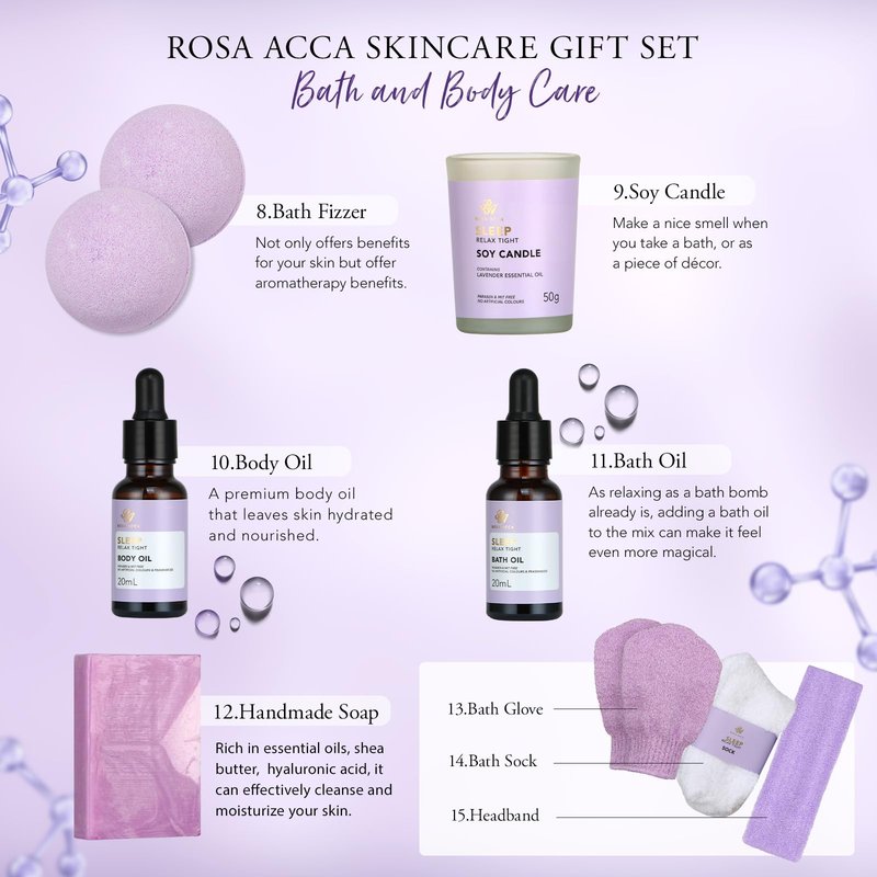 Mother's Day Gift for Mom, 30Pcs Lavender Skin Care Gift Set for Women, Bath & Body Gifts Basket Set, Self Care Kit, Essential Oil, Anniversary, Serum, Pampering Gift, Birthday, Christmas, Wife