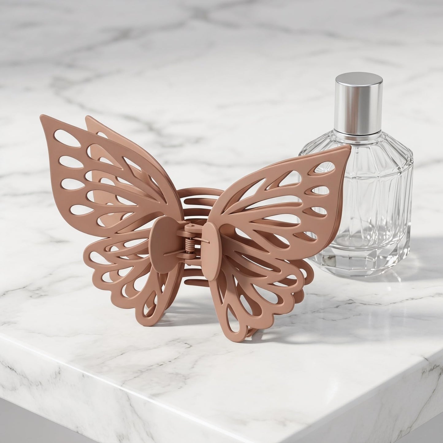 LALADEFIEE Butterfly Hair Clips Set of 8 Large Jaw Clips for Women and Girls Matte Finish Hair Barrettes Strong Hold