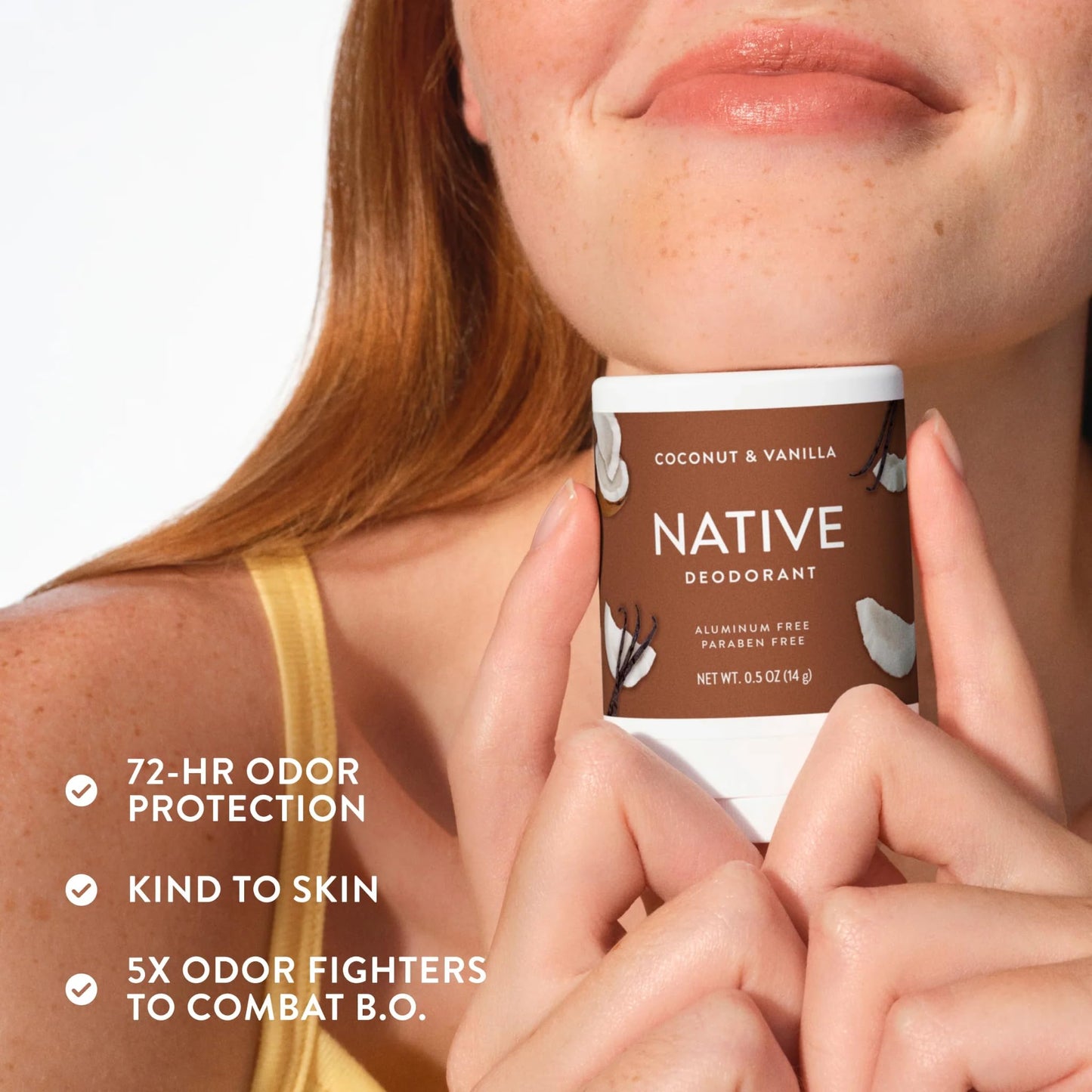 Native Deodorant, Aluminum Free, Coconut & Vanilla, for Women and Men, Travel Size 0.5oz (Pack of 4)