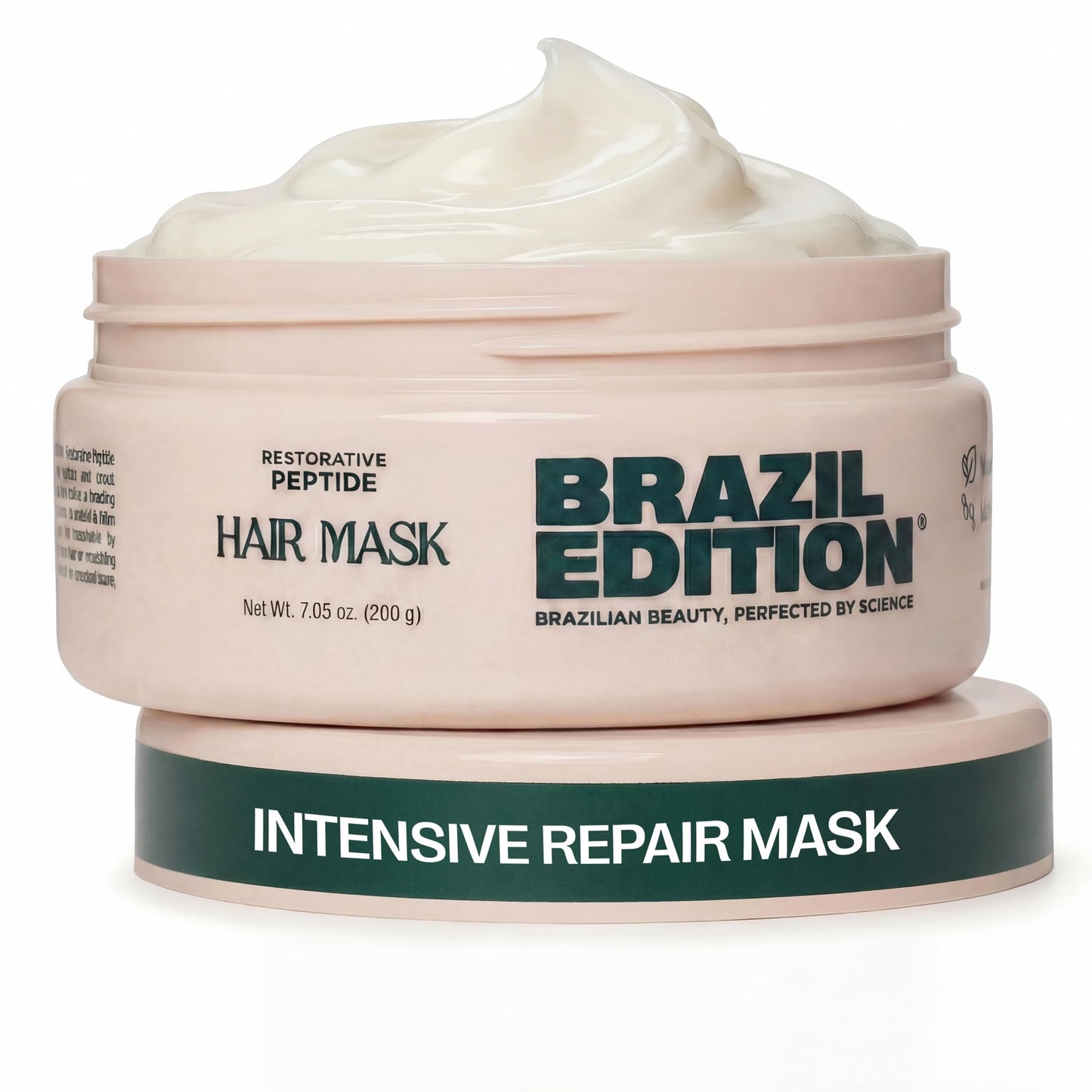 BRAZIL EDITION Restorative Peptide Hair Mask – Deep Repair in 2 Minutes, Hydration & Shine, Murumuru & Babassu Butters, Hyaluronic Acid, Strengthens & Smooths Damaged Hair (7 oz)