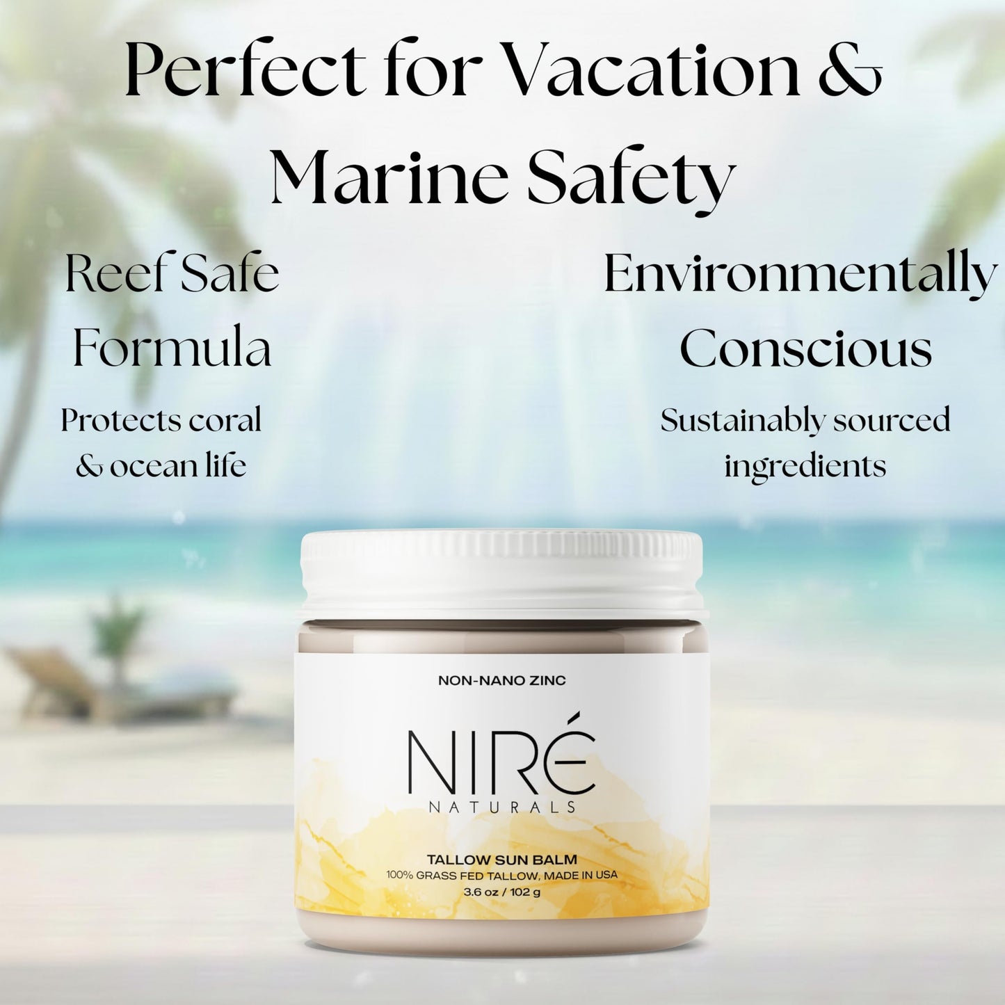 Tinted Mineral Sun Balm for Face. Chemical Filter-Free, Beef Tallow Non-Nano Zinc Formula, Made in USA, Non Toxic Ingredients