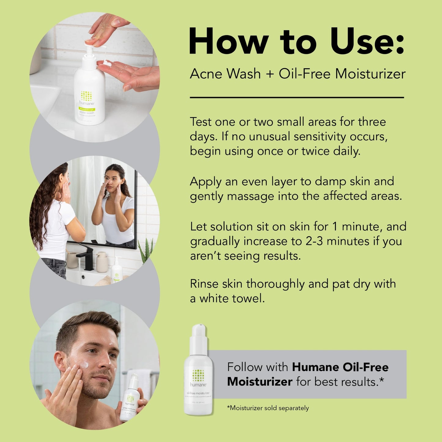 humane Benzoyl Peroxide Acne Body Wash - 10% Maximum-Strength Face, Skin, Butt, and Back Acne Treatment - 16 Fl Oz - Dermatologist-Tested Non-Foaming Acne Face Wash Cleanser - Vegan, Cruelty-Free