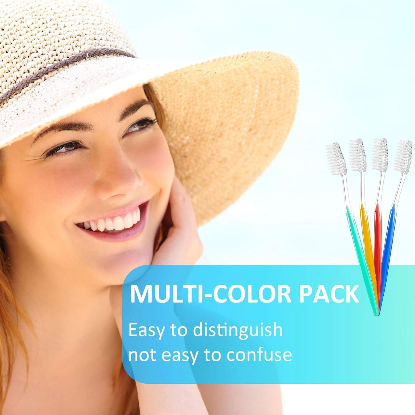 200 Pcs Disposable Travel Toothbrush Set - Medium Soft Bristles, Individually Wrapped for Adults | Perfect for Hotels & Travel