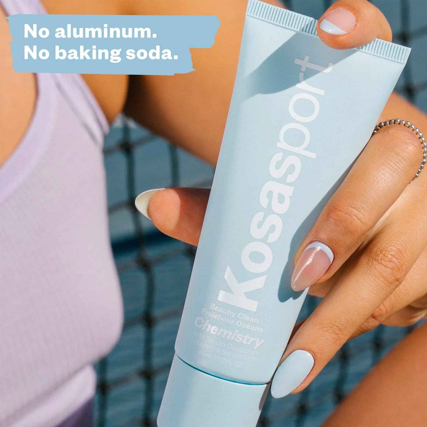 Kosas Chemistry Deodorant - Aluminium and Baking Soda Free + BO-Fighting AHA Serum that Exfoliates, Softens, and Nourishes the Skin, (Beachy Clean)