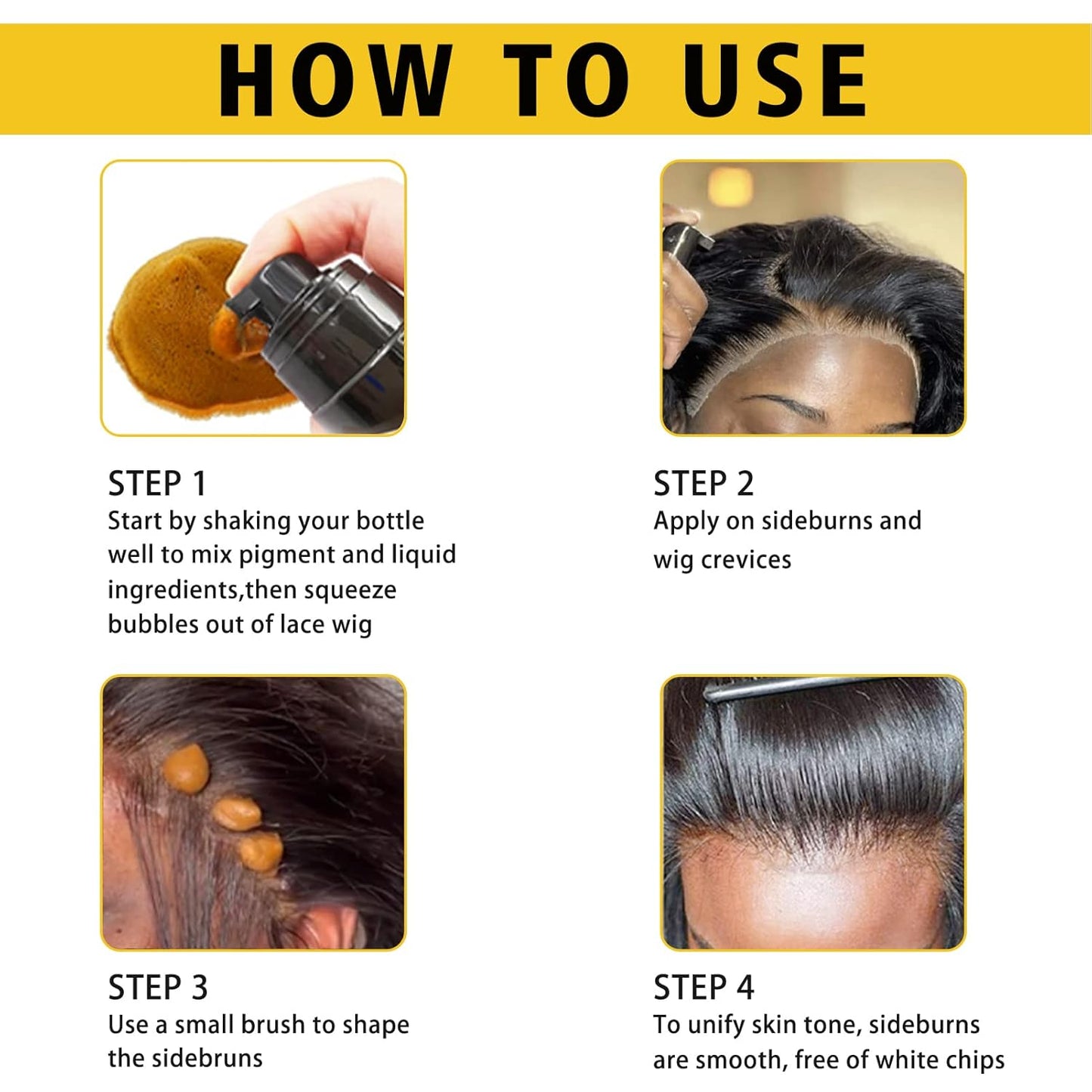 Lace Tint Melting Hair Mousse, 6.8 fl oz Lace Tint Mousse for Women Hair Wig Lace Wigs Toupees and Hairpieces Natural Finishing Lace Color, Lace Tint Mousse for Wigs Melts Lace Foam Tint(Medium Brown)