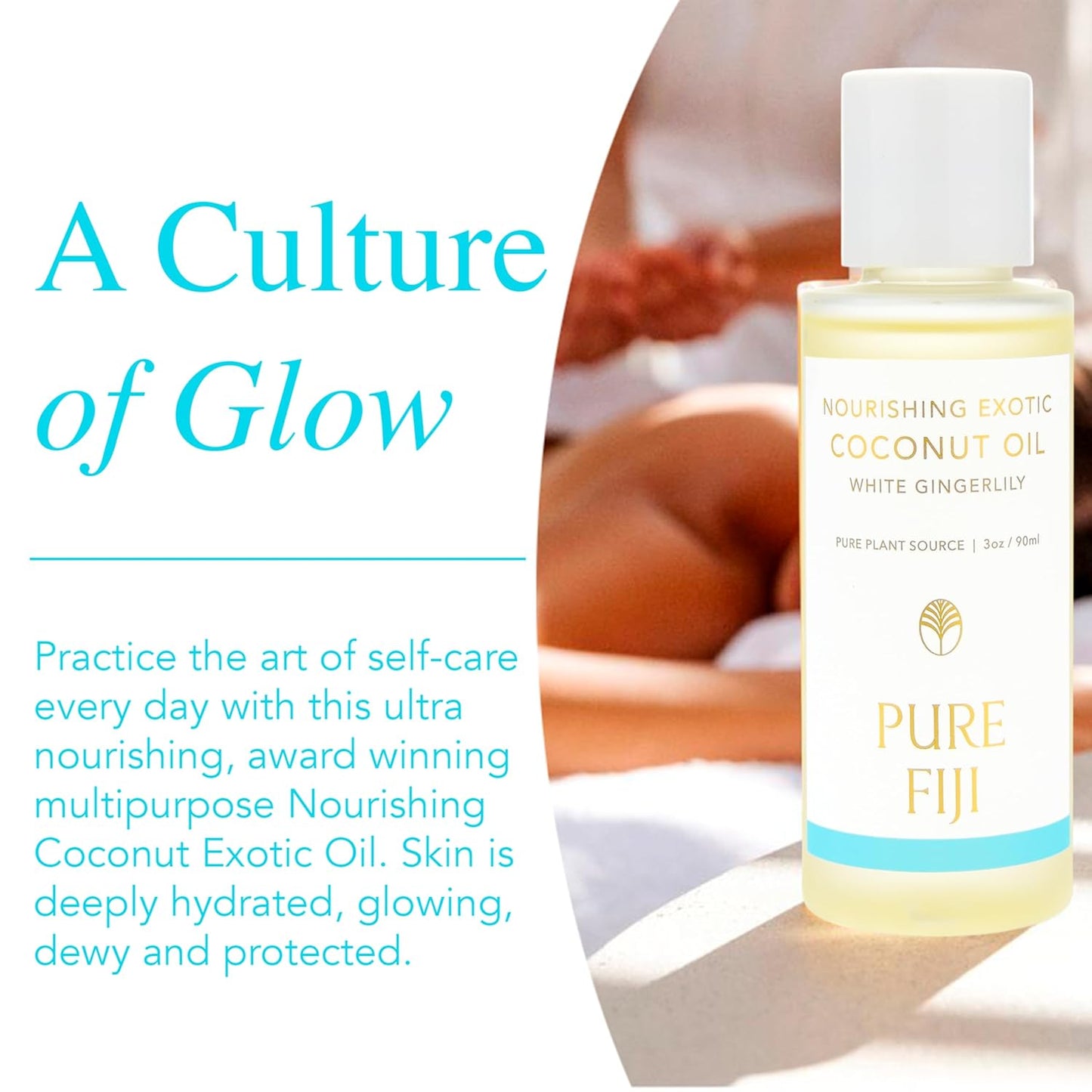 Exotic Coconut Oil - Nourishing Travel Size (3oz) | White Gingerlily Scent