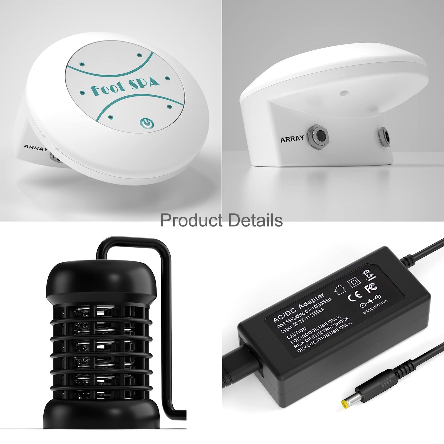 Eyes.sys Portable Ionic Detox Foot Spa Machine, Ionic Detox Foot Spa Chi Cleanse, Mini Ionic Detox Foot Bath Machine with 5 Liners for Home Spa (Tub not Include)