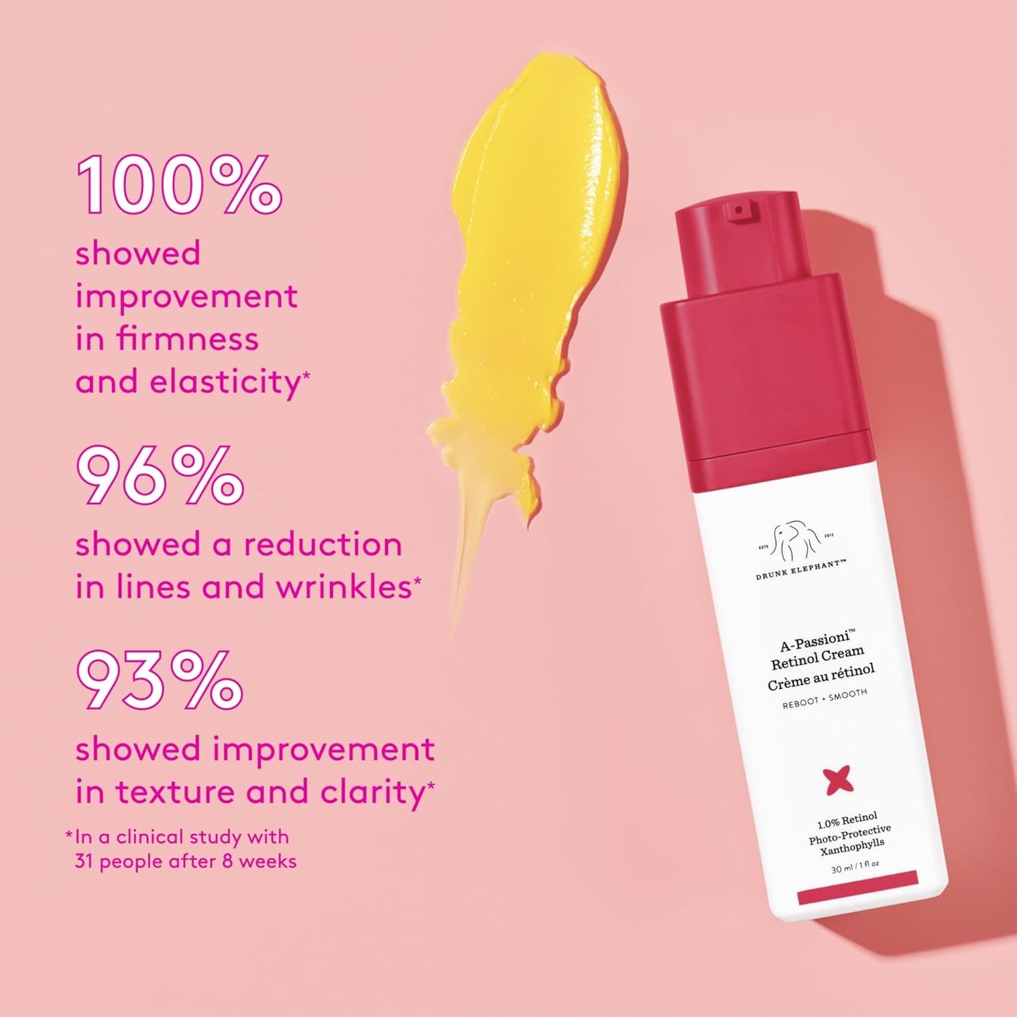 Drunk Elephant A-Passioni Retinol Cream - 1% Retinol Serum for Youthful Skin | 30 ml/1 fl oz