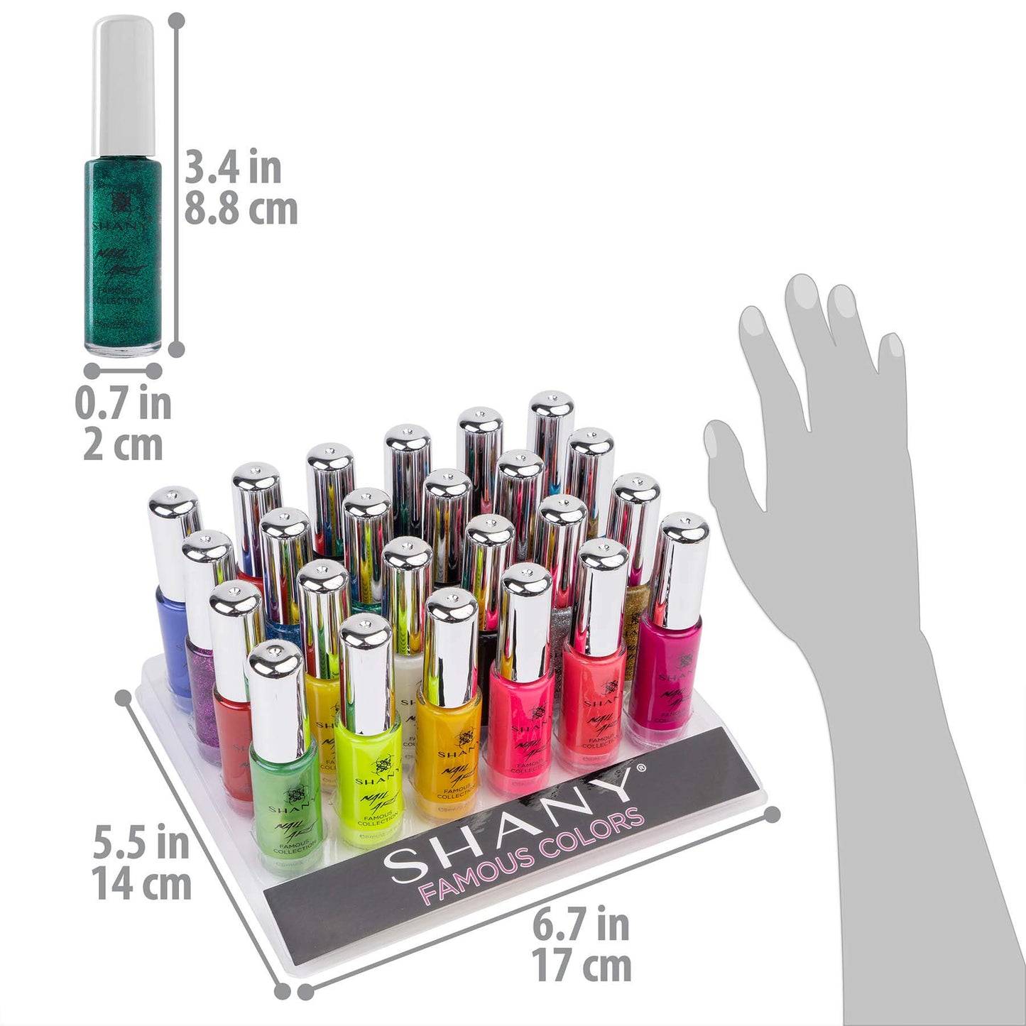 SHANY Nail Art Set Nail Polish - Glitter, Metallic, Pearls, Neon and Matte Nail Lacquer NailArt Drawing Decoration Set With Built-in Thin Nails Brush - 24 Famous Colors Nail Varnish Bulk