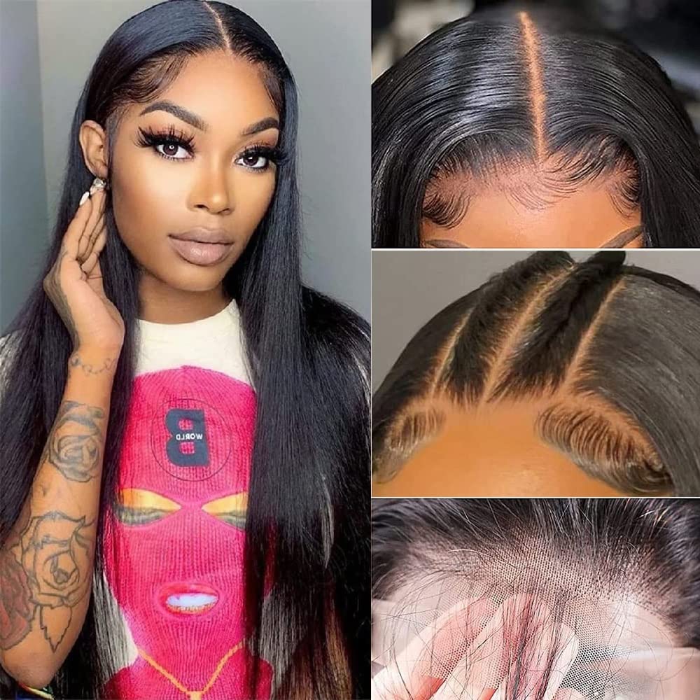 4x4 Straight Lace Closure Human Hair 18 Inch HD Lace Closure Free Part 100% Brazilian Virgin Hair Straight Transparent Lace Pre Plucked with Baby Hair