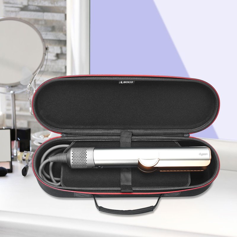 RLSOCO Travel Case for Dyson Airstrait Straightener/Corrale Hair Straightener | Compact Design with YKK Zipper & Scratch Protection (Black)